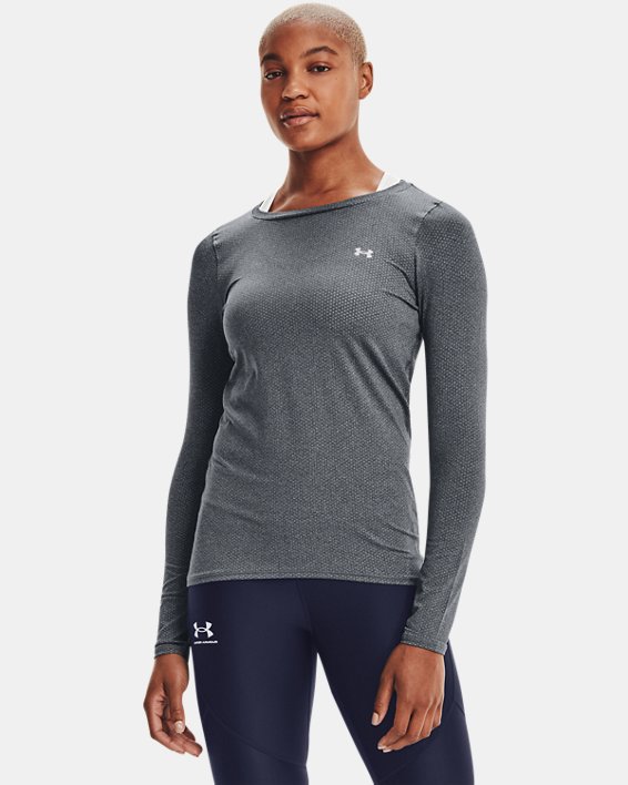 Women's HeatGear® Armour Long Sleeve in Gray image number 0
